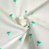 Piqué de coton imprimé palmier vert Coupon 45x45 cm