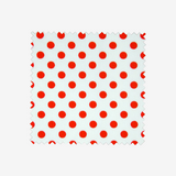 Piqué de coton milleraies imprimé pois rouge pois-rouge sur fond blanc Coupon 45x45 cm