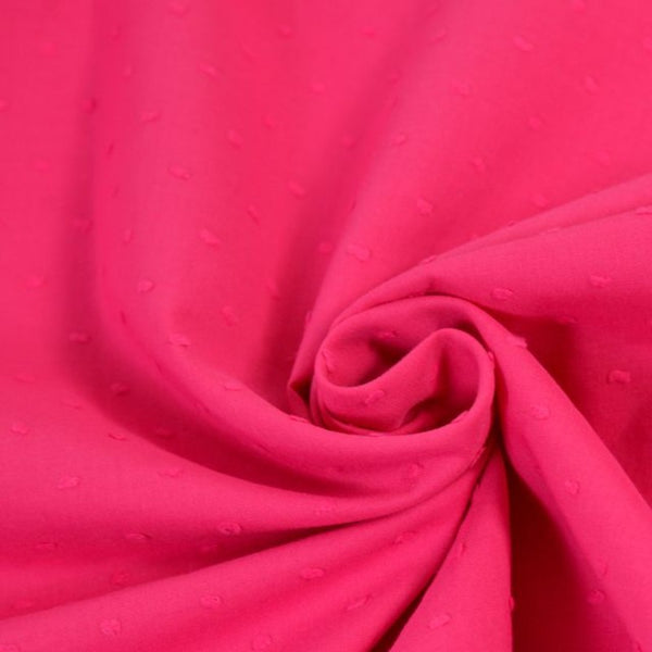 Voile de coton Plumetis fuchsia