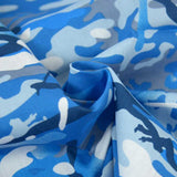 Coton imprimé camouflage bleu
