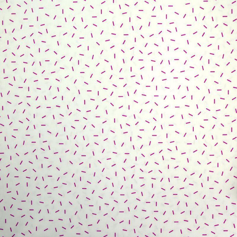 Piqué de coton imprimé feux d'artifice violet fond blanc Coupon 45x45 cm