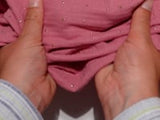 Double gaze vieux rose confettis doré
