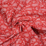 Coton imprimé cachemire fond rouge