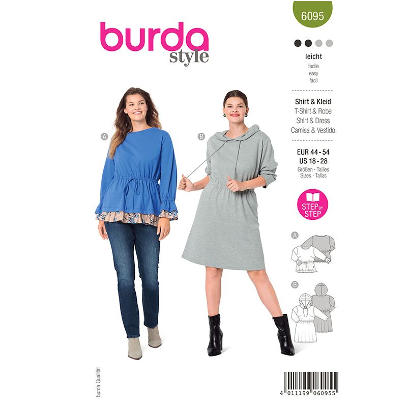 Patron Burda n°6095: T-shirt & Robe