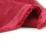 Velours polyester côtelé rouge framboise