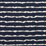 Maille jacquard Cassandra rayé blanc cassé fond marine