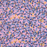 Viscose imprimée en liaison fond rose