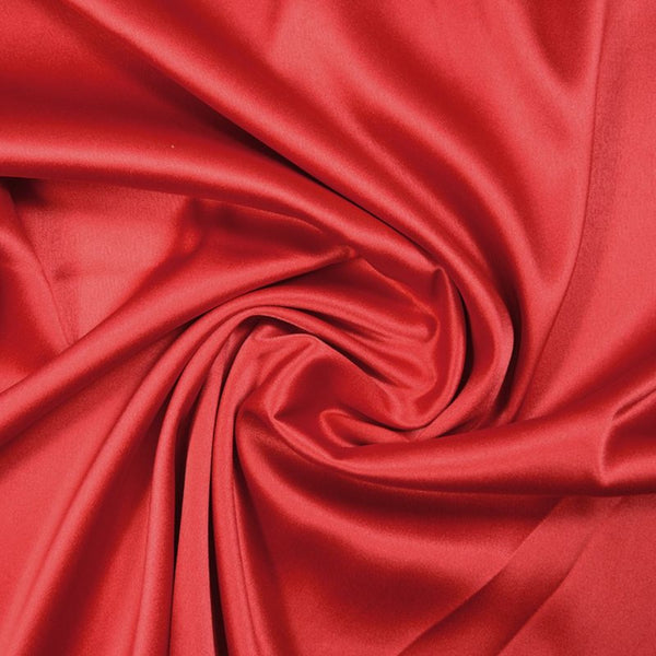 Crêpe satin polyester rouge