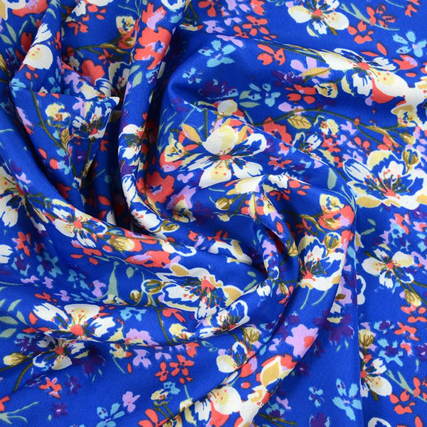 Microfibre imprimée Utopia fond bleu
