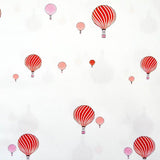 Piqué de coton imprimé montgolfière rouge Coupon 45x45 cm
