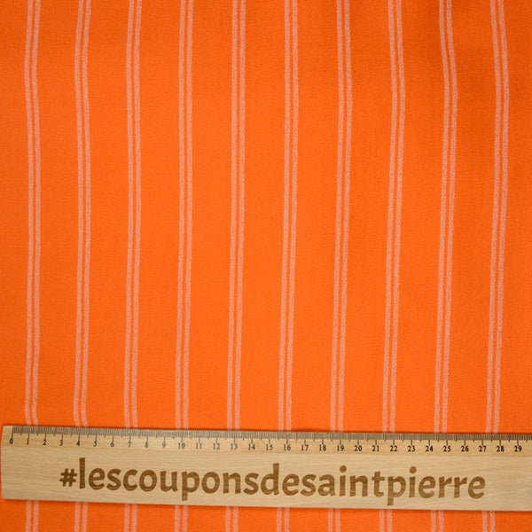 Crêpe viscose orange irisé rayure argent