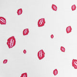 Printed cotton tissues Red mouths on white background