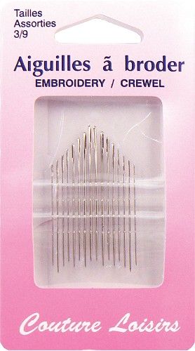 Assorted embroidery needles n ° 3 to 9 (x16)