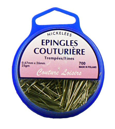 Epingles couture nickelées ±315 pcs 25g- 26x0.6mm