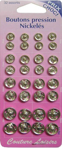 Nickel-plated-32 press buttons