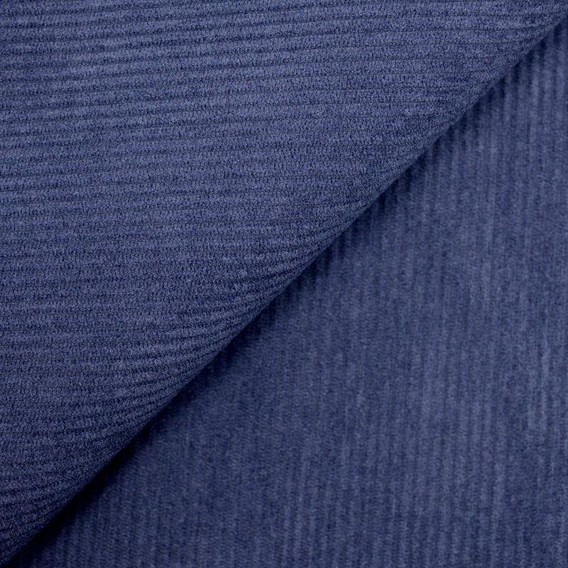 Velours polyester côtelé bleu marine