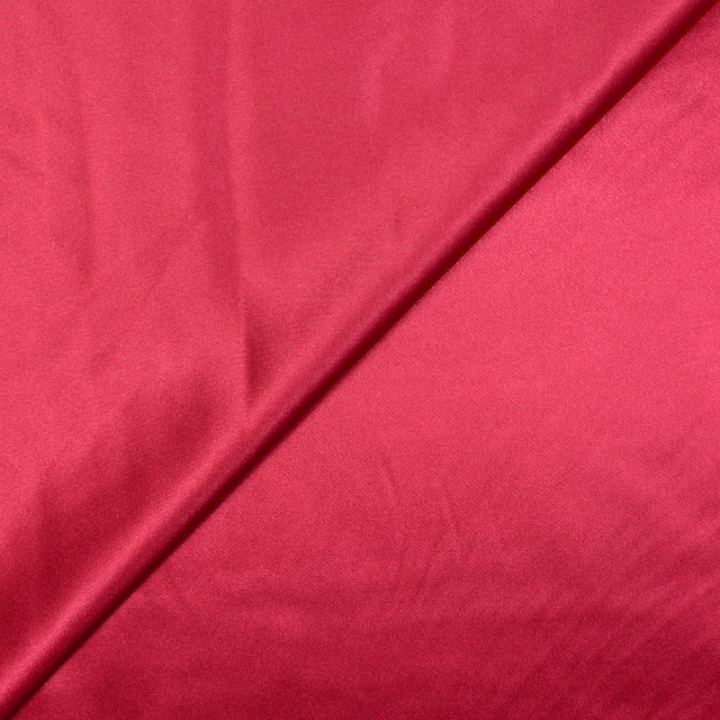 Satin Polyester uni rouge framboise