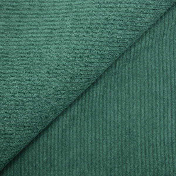 Velours polyester côtelé vert forêt