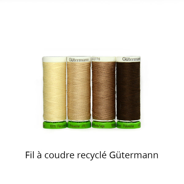 Fil à coudre recyclé - Coloris Beige/Brun - Gütermann