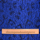 Brocart fleur de vie fond bleu nuit