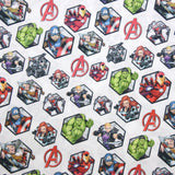 Popeline coton Marvel Avengers fond blanc