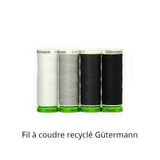 Fil à coudre recyclé - Coloris Noir/Blanc/Gris - Gütermann