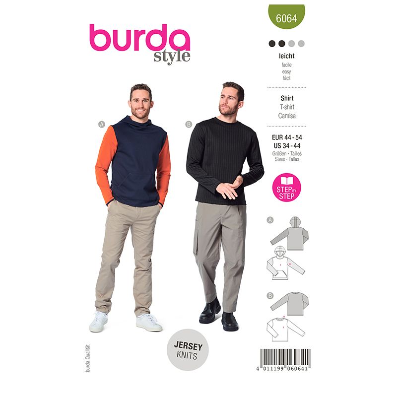 Patron Burda n°6064 : T-shirt Homme