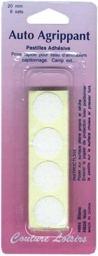 Lot De 200 Pastilles Adhésives Rondes ZARRS 20mm - Velcro Repositionnable Pour Bureau, École, Maison