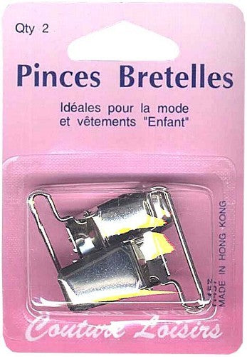 Pinces pour bretelles couleur nickelée X2