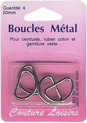 Boucles métal forme D 20 mm X4