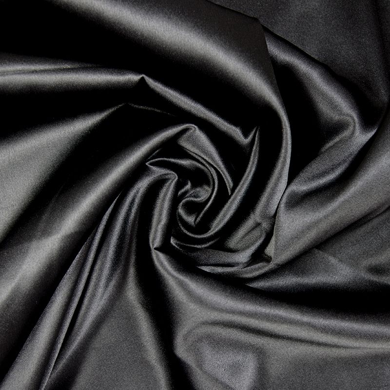 Crêpe satin polyester noir