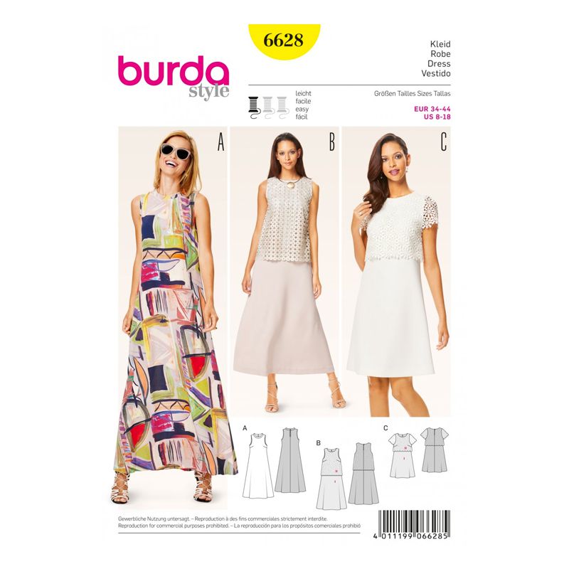 Patron n ° 6628 BURDA: Cousumain summer dress 3