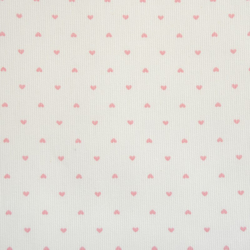 Tissus Piqué de coton imprimé petits coeurs roses