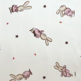 Telas de algodón estampados de conejo rosado pinchado