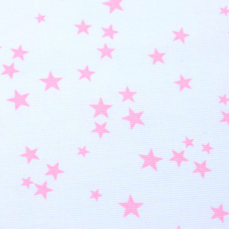 Tissus Piqué de coton imprimé étoiles roses