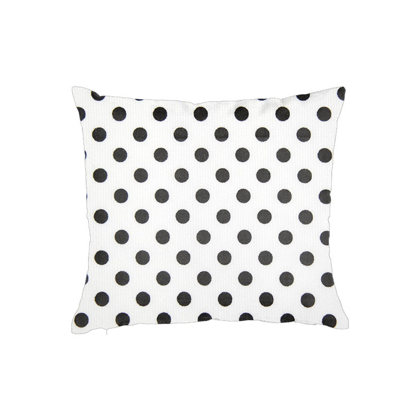 Tissus Piqué de coton milleraies imprimé pois noirs sur fond blanc