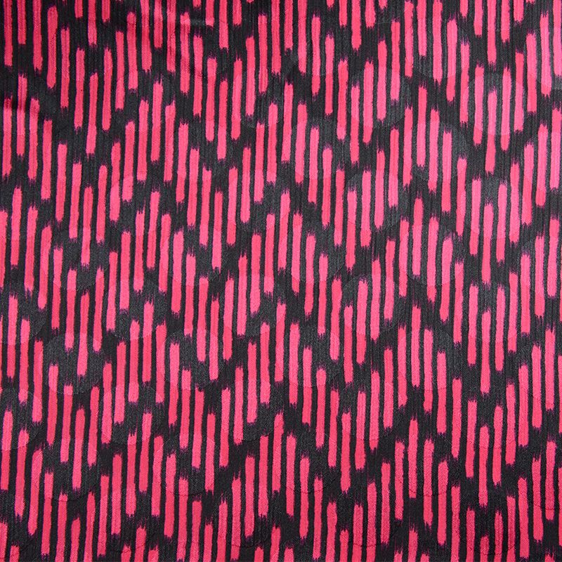 Crêpe Satin jacquard polyester imprimé sinusoïdal rose