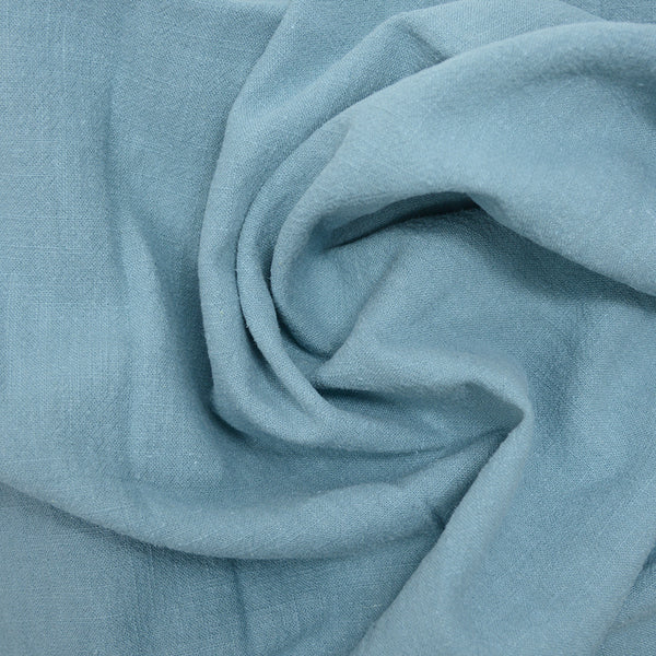 100% Lin lavé bleu barbeau