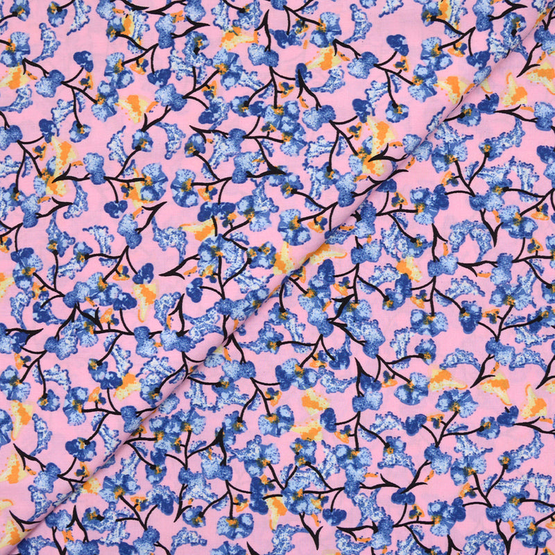 Viscose printed in pink background