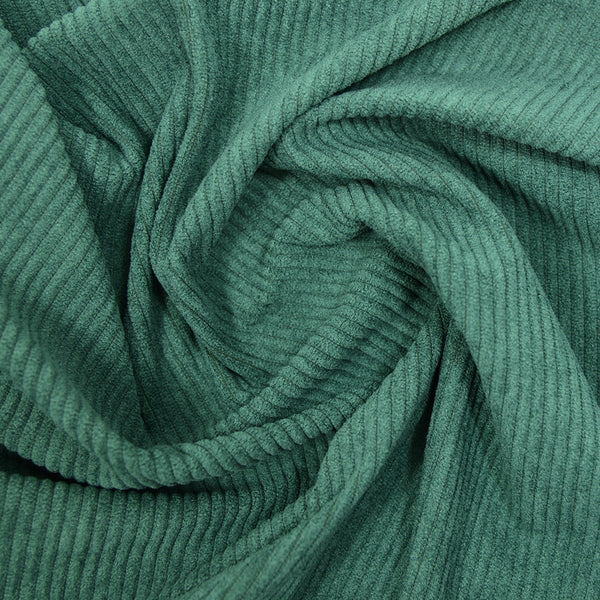 Velours polyester côtelé vert forêt