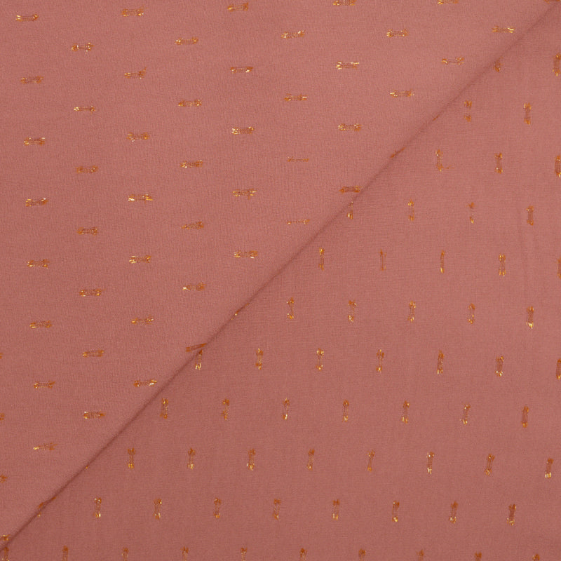 Popeline Viscose plumetis lurex bois de rose