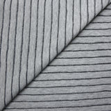 Jersey rayures lurex argent fond gris