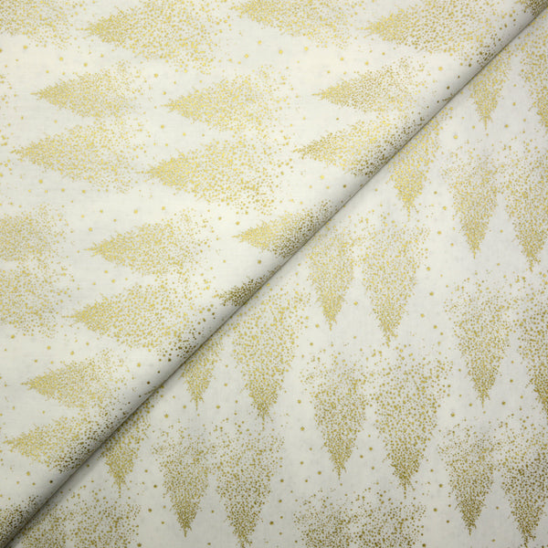Cotton printed golden fir white background broken
