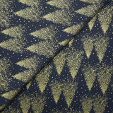 Cotton printed golden fir background navy