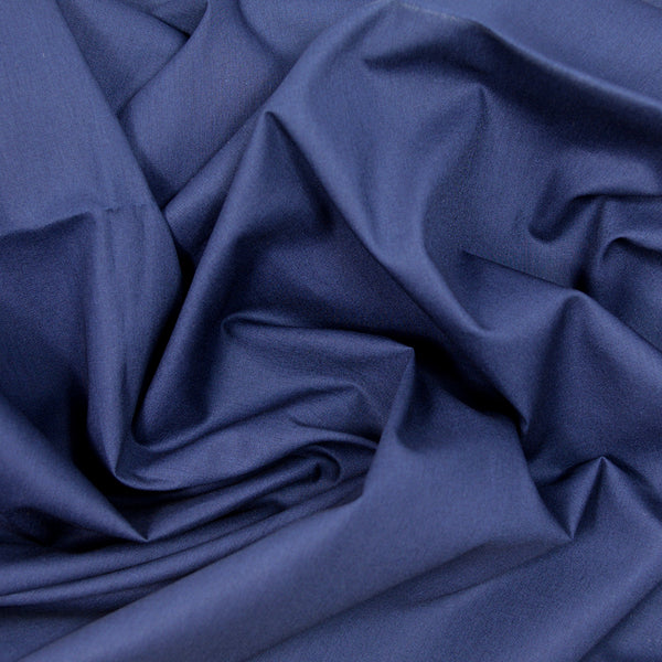 Coton uni bleu foncé