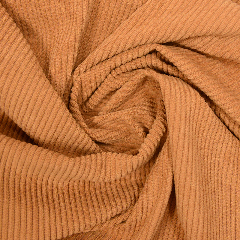 Velours polyester côtelé marron clair