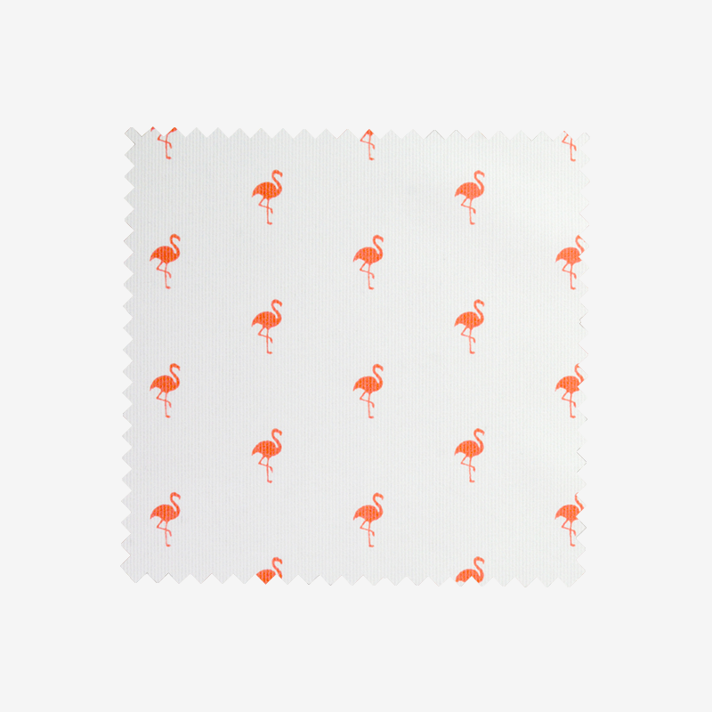 Piqué de coton imprimé flamant corail Coupon 45x45 cm