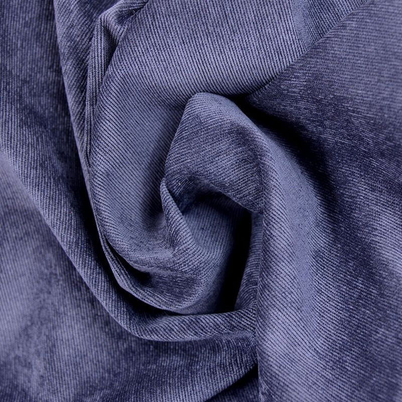 Velours polyester côtelé bleu marine