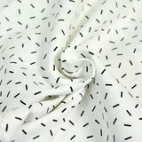 Piqué de coton imprimé feux d'artifice noir fond blanc Coupon 45x45 cm