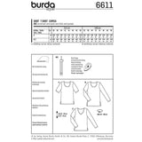 Patron n ° 6611 BURDA: Simple t-shirt